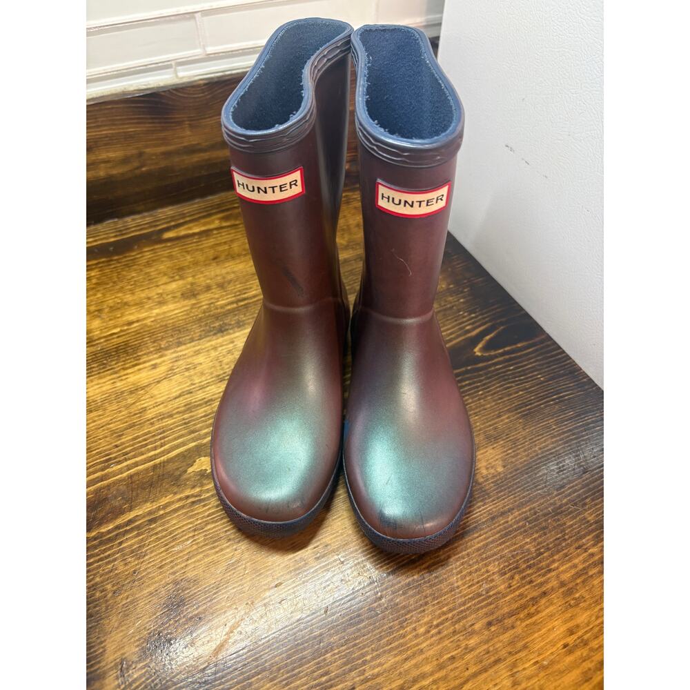 Hunter Purple Shimmer Rain Boots‎ Girls Size 11